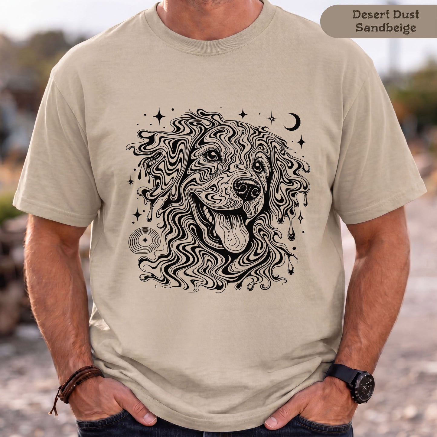 Psychedelischer Hund - T-Shirt aus 100% Baumwolle für Damen und Herren