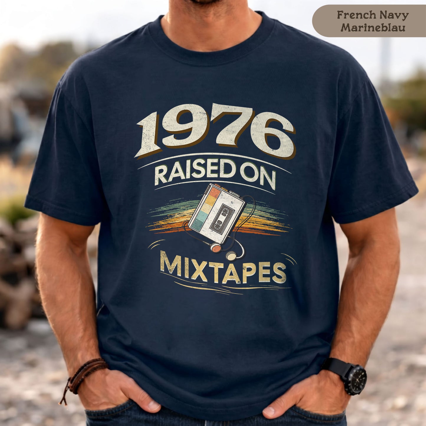 Retro T-Shirt 1976, RAISED ON MIXTAPES