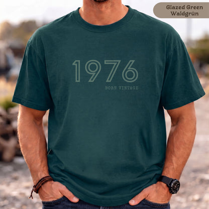 1976 Born Vintage Shirt Damen & Herren, Bio-Baumwolle