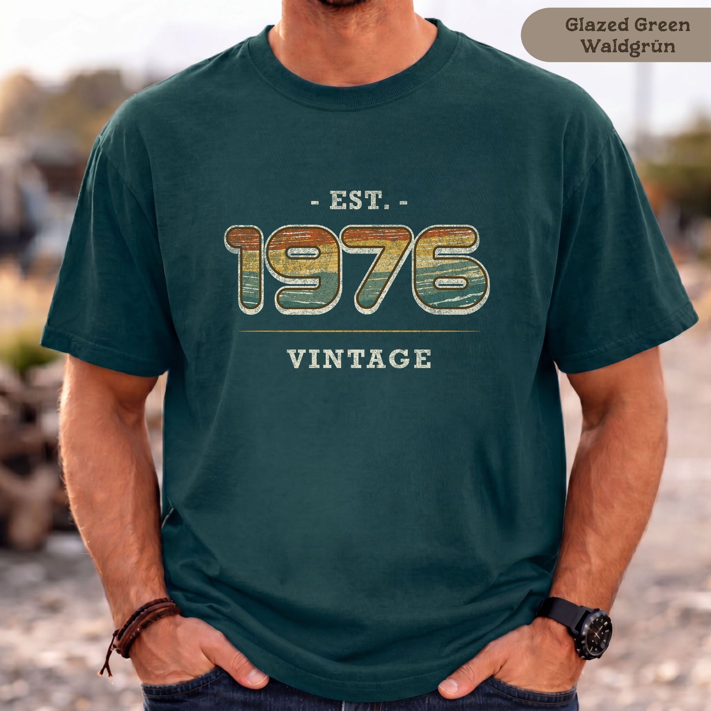 Vintage 1976 Geburtstag Shirt Herren Bio-Baumwolle