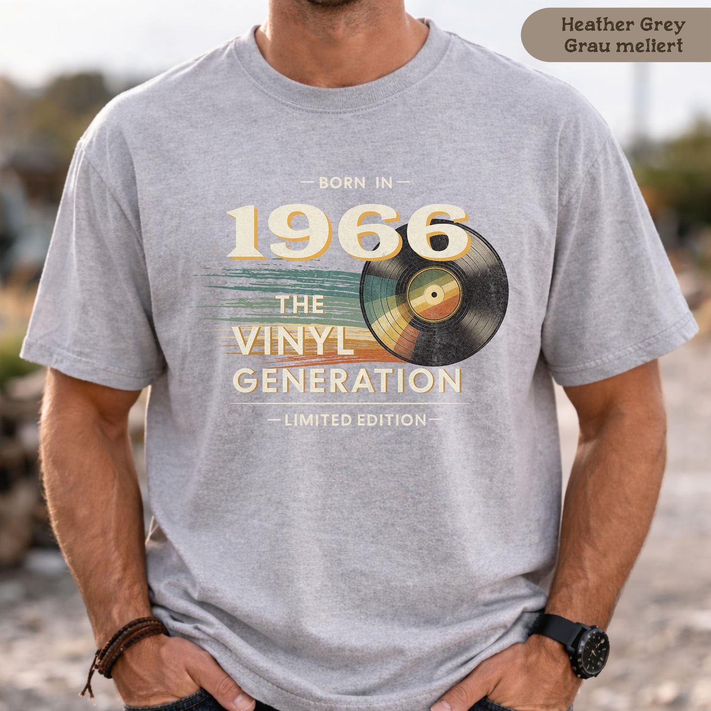 1966 - Vinyl Generation, Retro T-Shirt Herren 60. Geburtstag