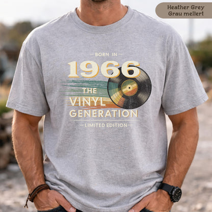 1966 - Vinyl Generation, Retro T-Shirt Herren 60. Geburtstag