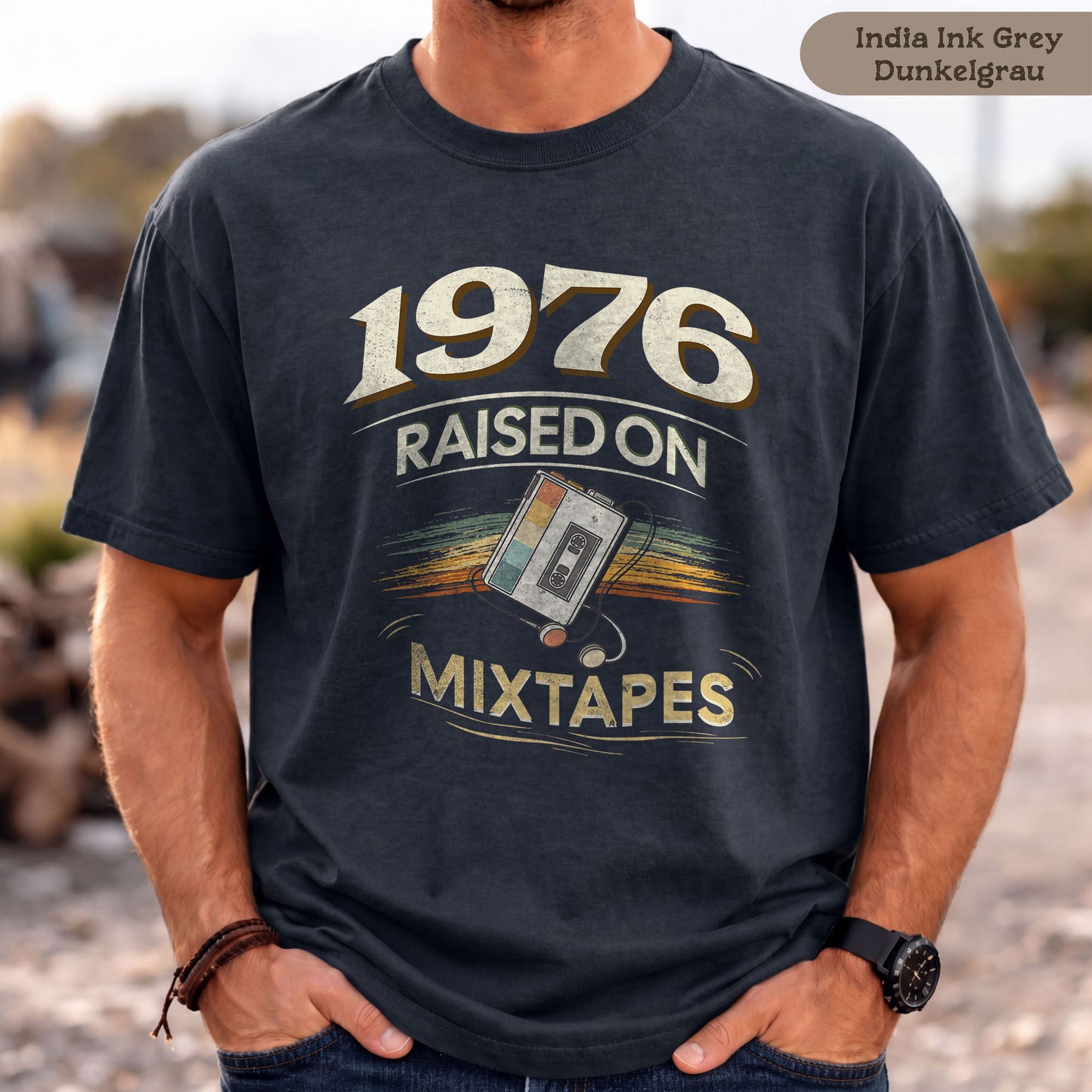 Retro T-Shirt 1976, RAISED ON MIXTAPES