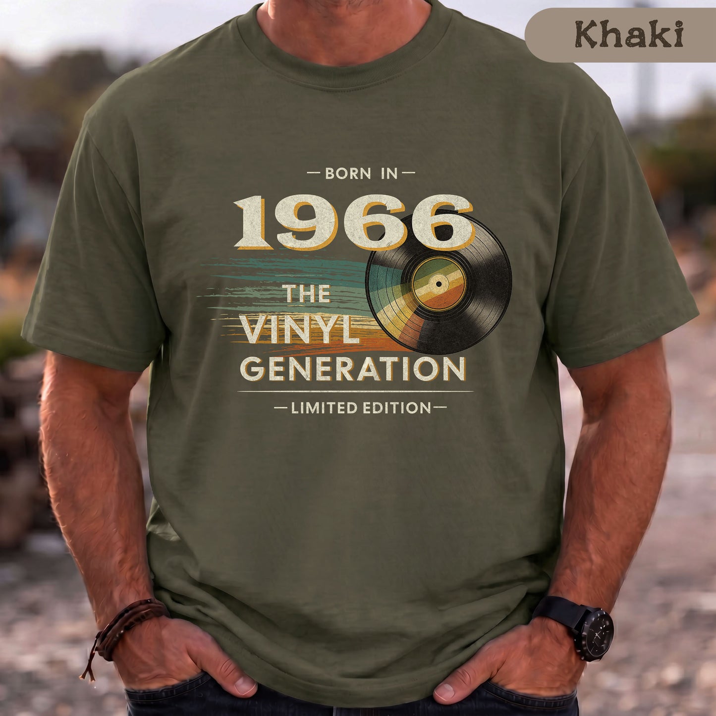 1966 - Vinyl Generation, Retro T-Shirt Herren 60. Geburtstag