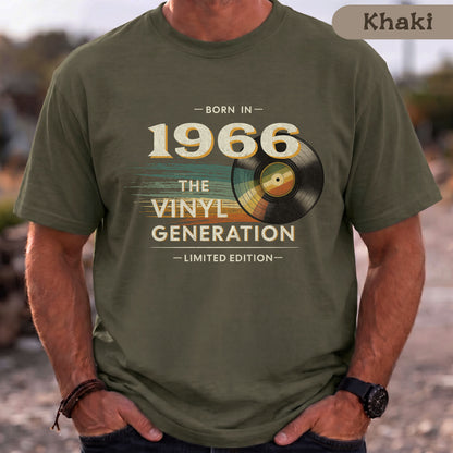 1966 - Vinyl Generation, Retro T-Shirt Herren 60. Geburtstag