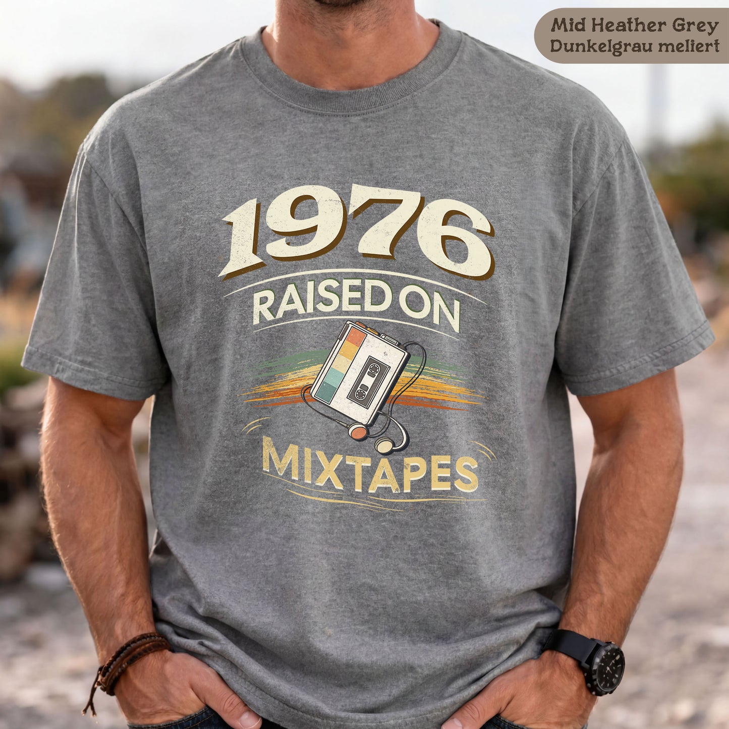 Retro T-Shirt 1976, RAISED ON MIXTAPES