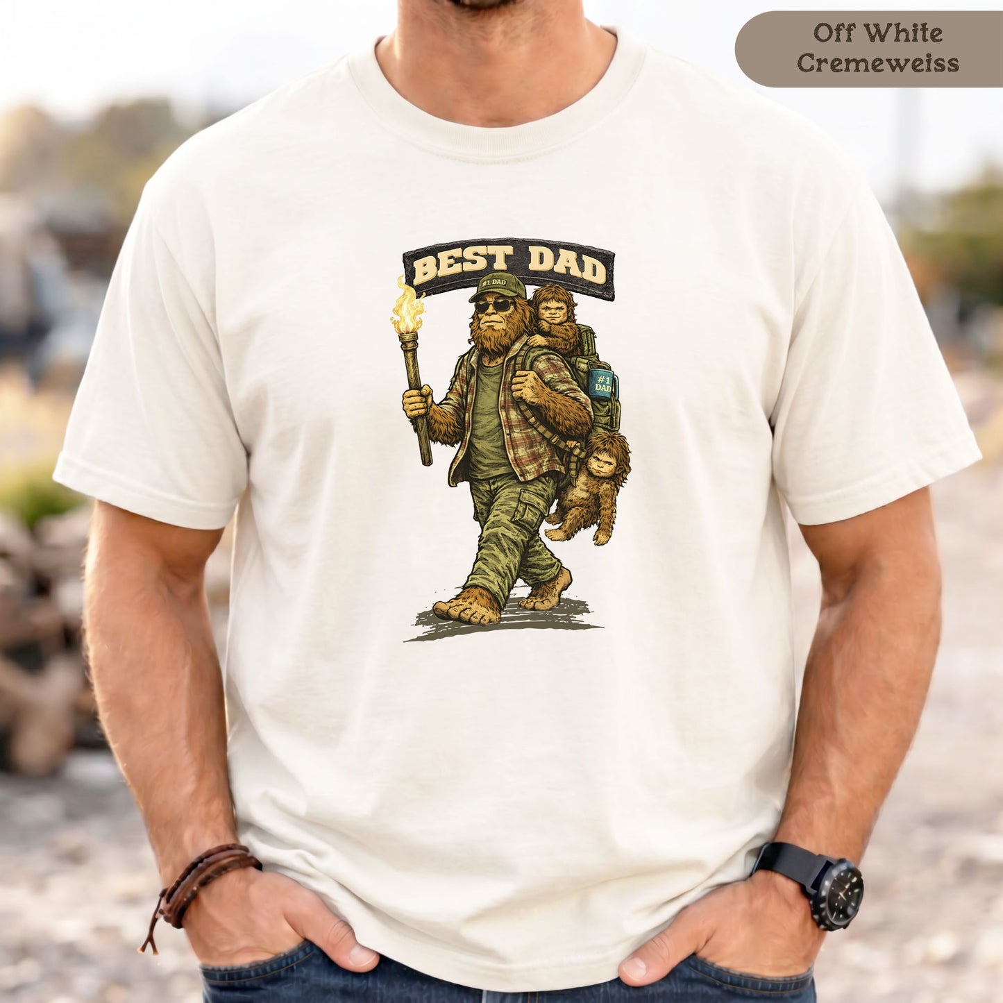 Best Dad - T-Shirt für Herren mit Bigfoot-Motiv