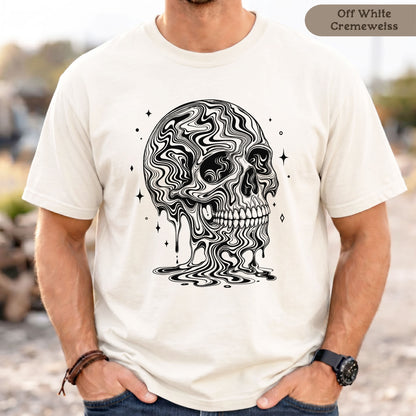 Psychedelischer Totenkopf - T-Shirt für Herren