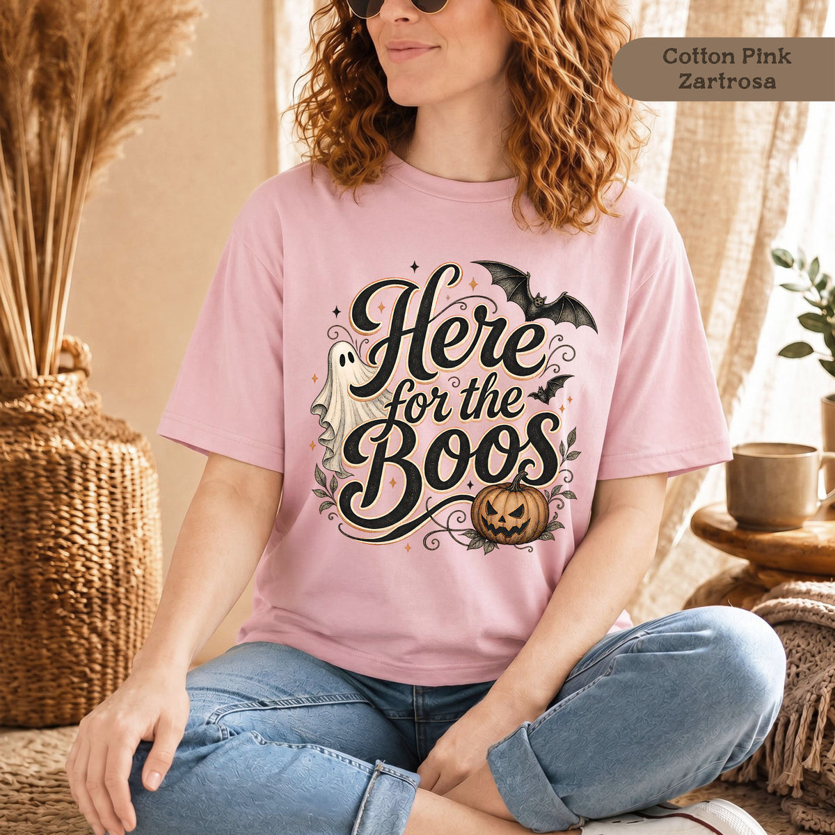 Halloween-T-Shirt "Here For The Boos"