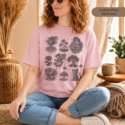 Psychedelische Motive auf 100% Bio-Shirt