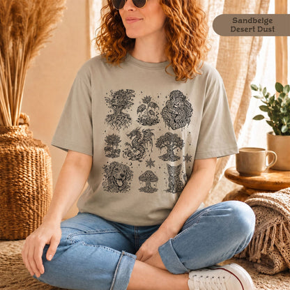 Psychedelische Motive auf 100% Bio-Shirt