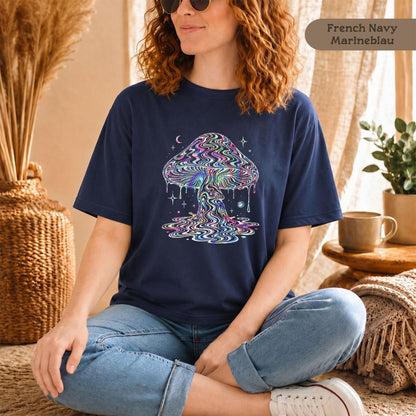 Shirt mit psychedelischem Pilz für Damen und Herren