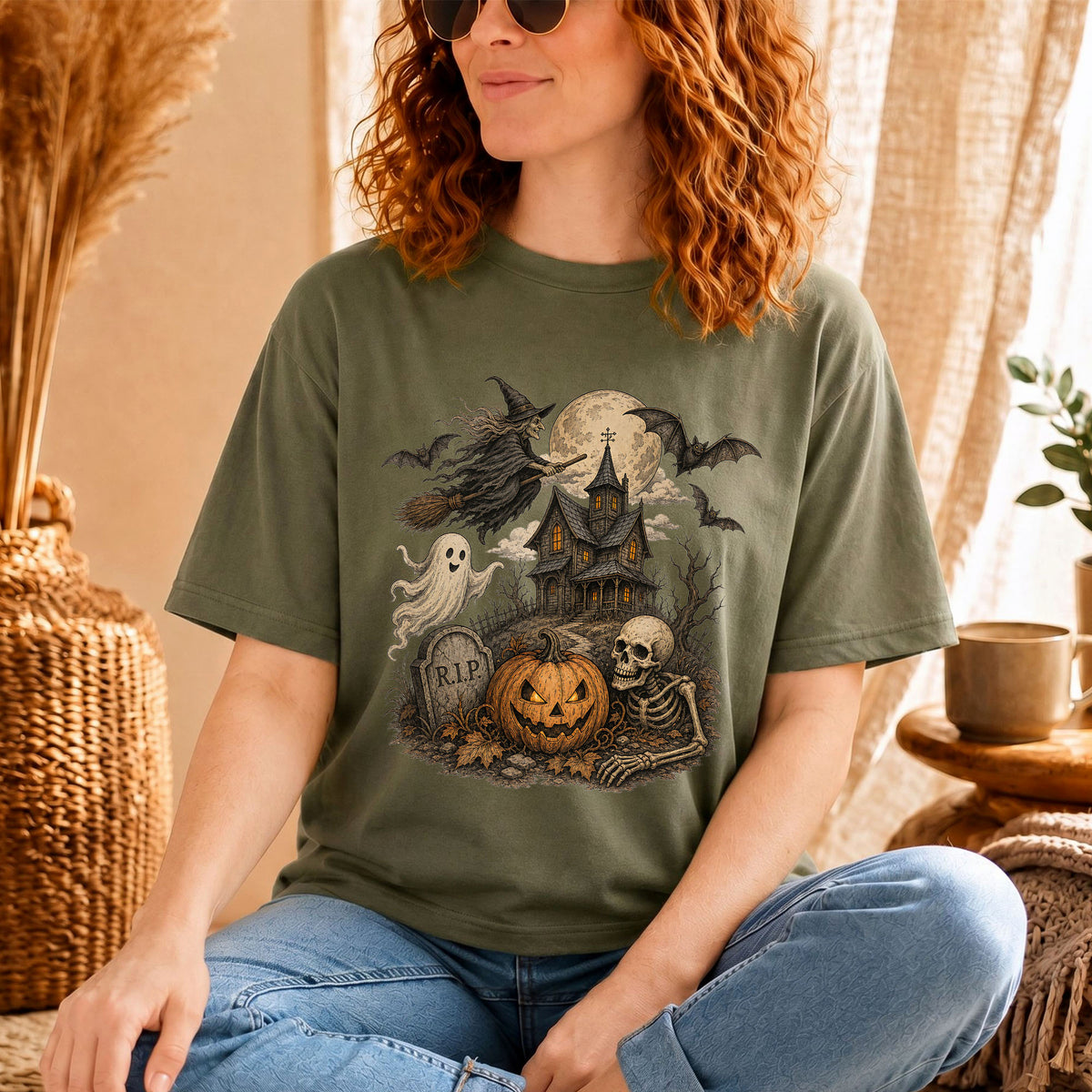 Retro Halloween-Shirt für Damen