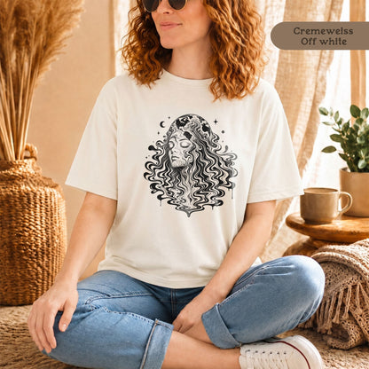 Psychedelisches und spirituelles Shirt mit Mutter Erde