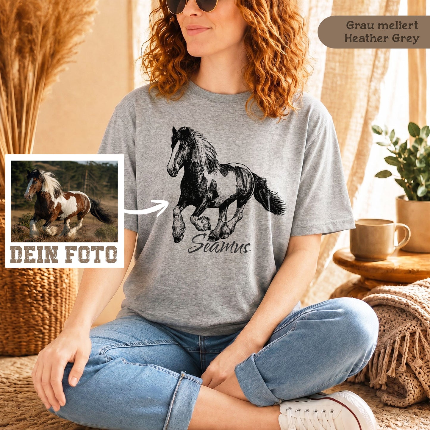 Personalisiertes Unisex T-Shirt mit deinem Lieblingspferd