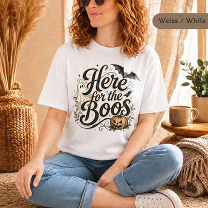 Halloween-T-Shirt "Here For The Boos"