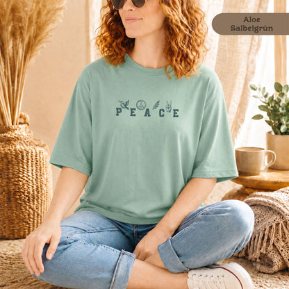 Peace Shirt mit Symbolen, Bio-Baumwolle