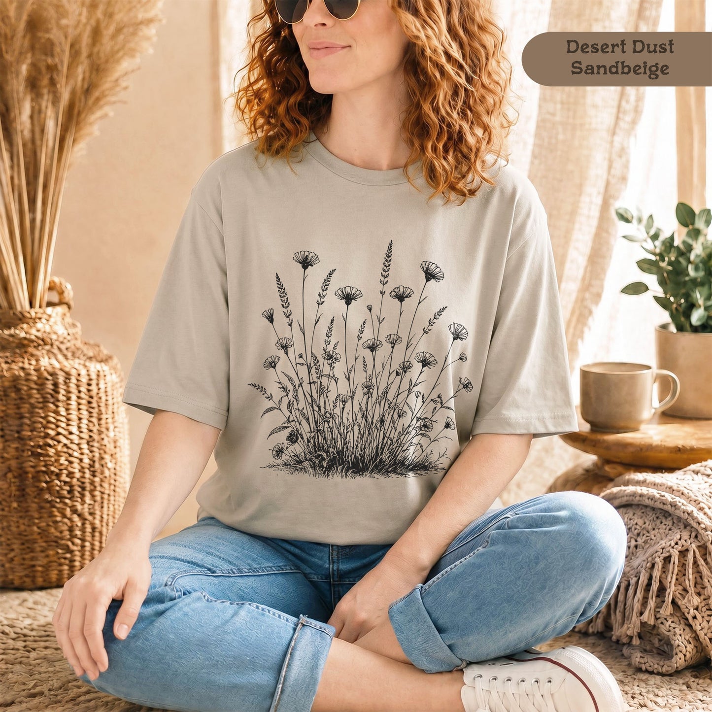 Nachhaltiges Wildblumen Shirt Damen