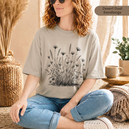 Nachhaltiges Wildblumen Shirt Damen