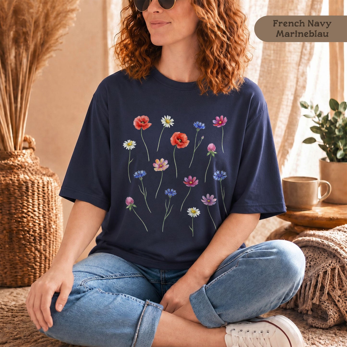 Wildblumen Damen Shirt aus Bio Baumwolle