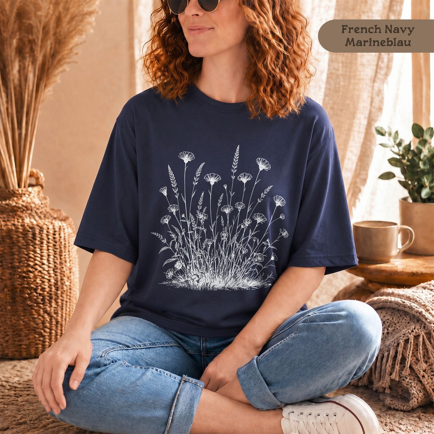 Nachhaltiges Wildblumen Shirt Damen