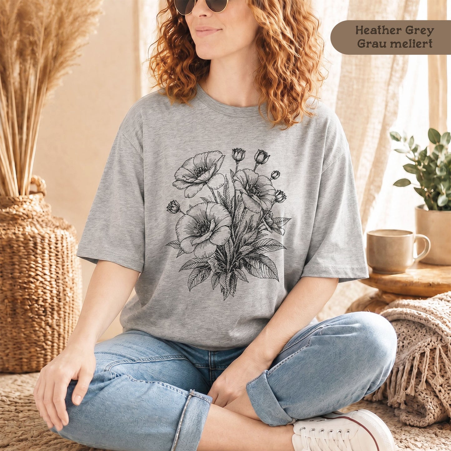 Mohnblumen T-Shirt Damen Bio Baumwolle nachhaltig