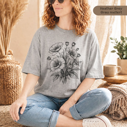 Mohnblumen T-Shirt Damen Bio Baumwolle nachhaltig