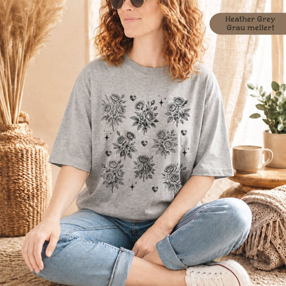 Vintage Rosen T-Shirt aus Bio Baumwolle