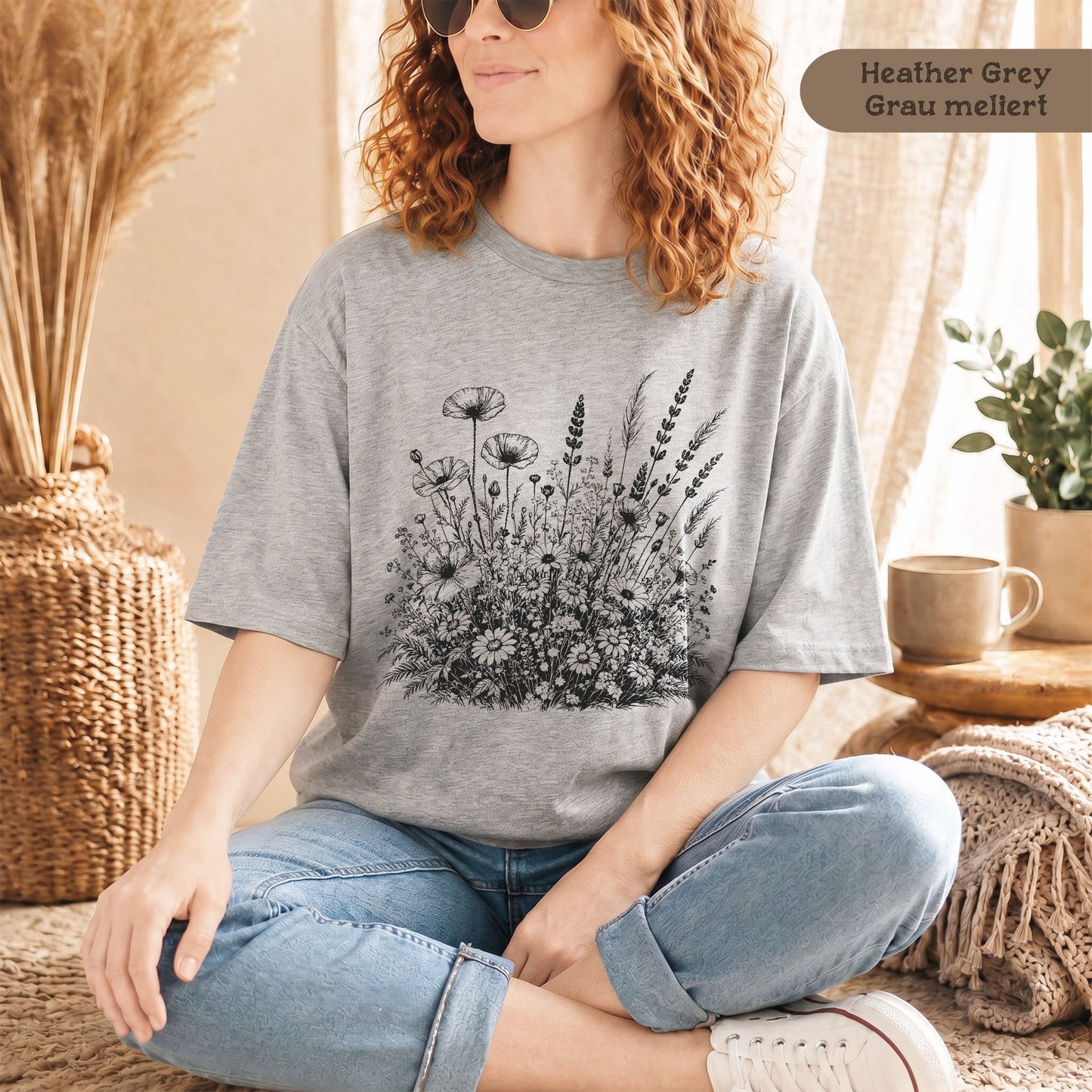 Wildblumen Damen T-Shirt Bio-Baumwolle