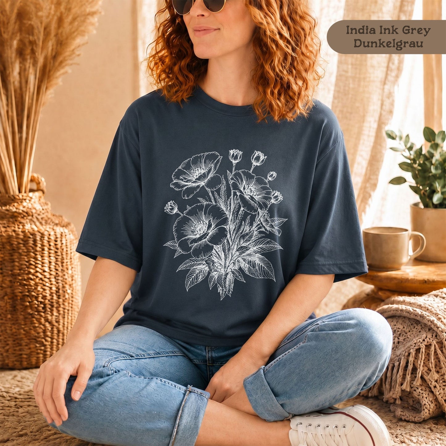 Mohnblumen T-Shirt Damen Bio Baumwolle nachhaltig