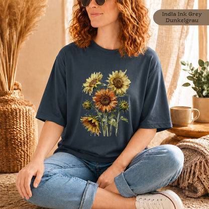 Sonnenblumen T-Shirt Damen Bio Baumwolle