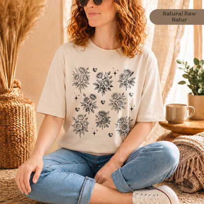 Vintage Rosen T-Shirt aus Bio Baumwolle