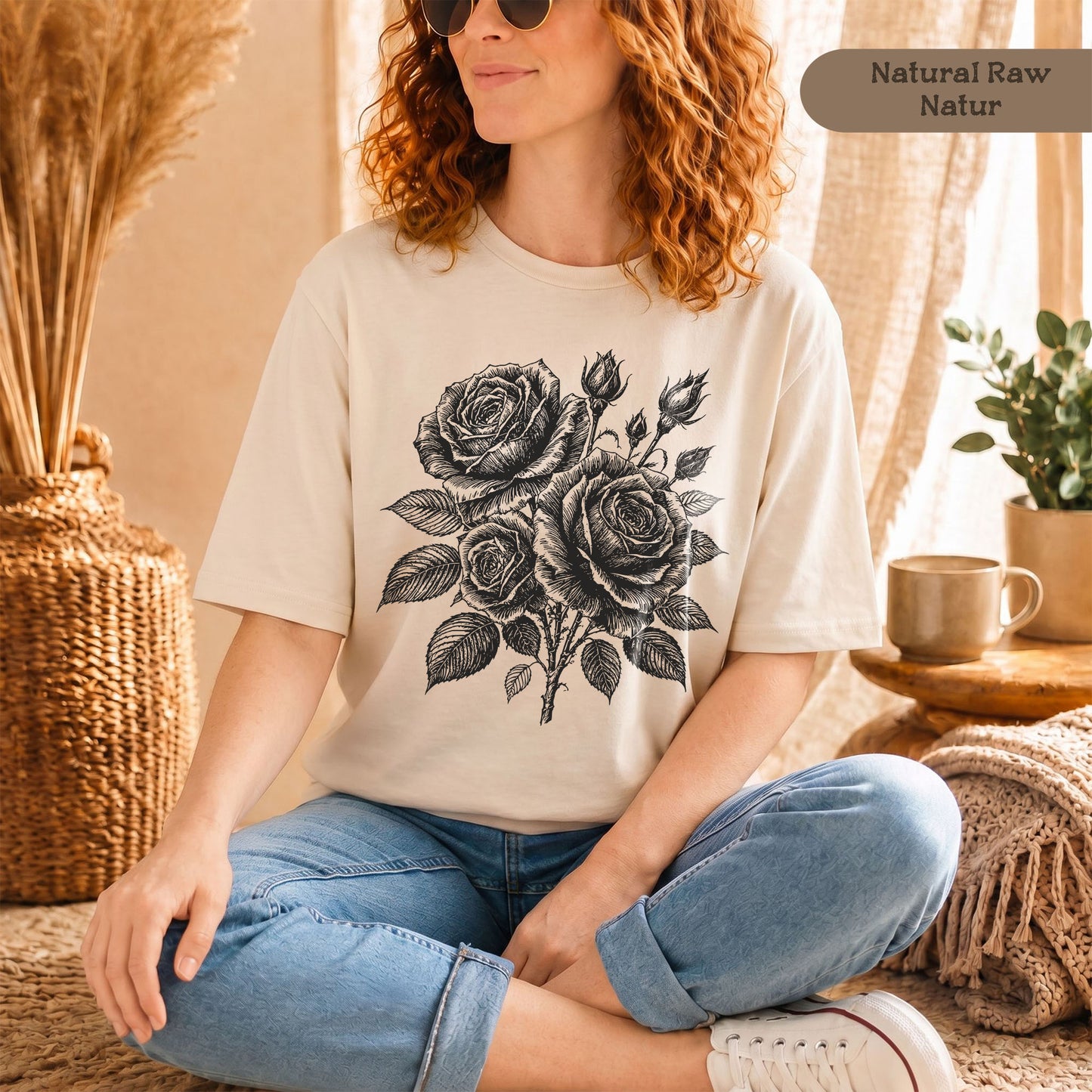 Nachhaltiges Vintage Rosen T-Shirt