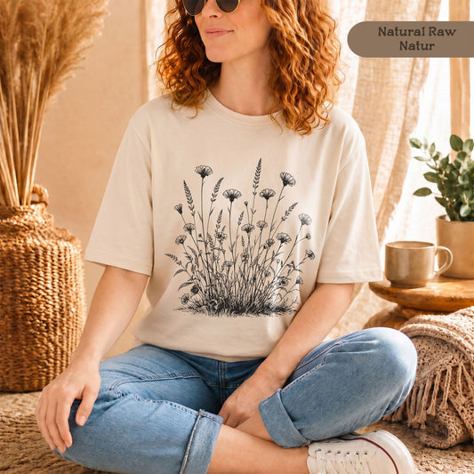 Nachhaltiges Wildblumen Shirt Damen