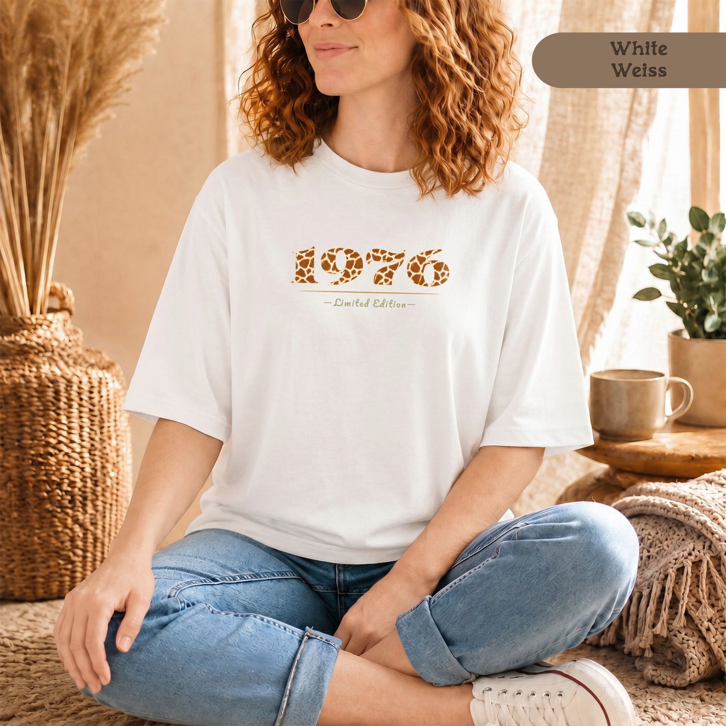 1976 Limited Edition im Leopardenprint Damen Bio-Baumwolle-Shirt
