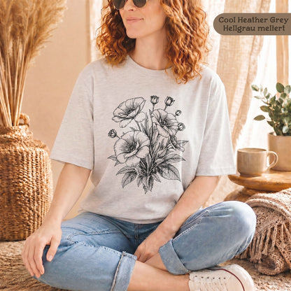 Mohnblumen T-Shirt Damen Bio Baumwolle nachhaltig