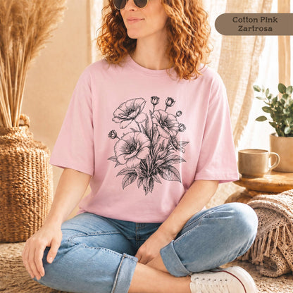 Mohnblumen T-Shirt Damen Bio Baumwolle nachhaltig