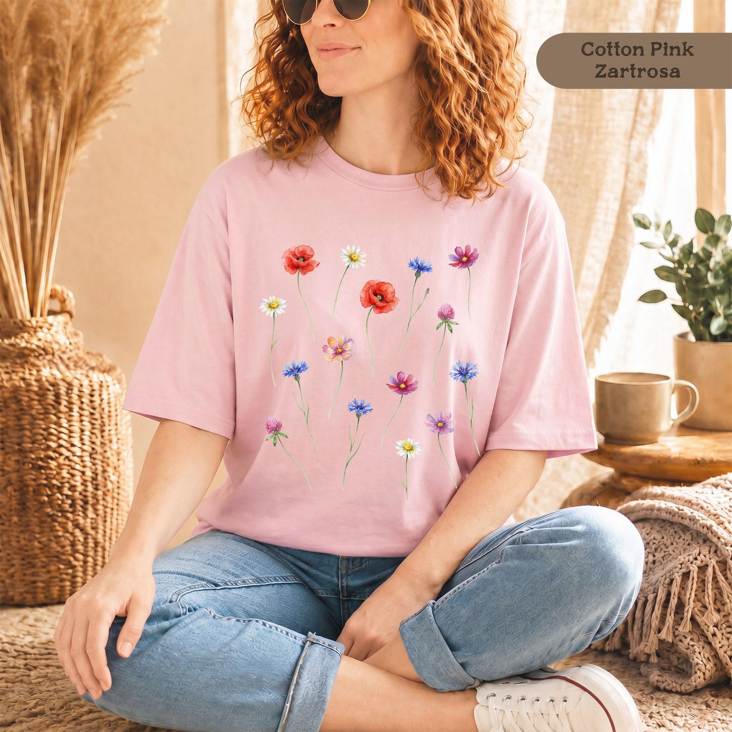 Wildblumen Damen Shirt aus Bio Baumwolle