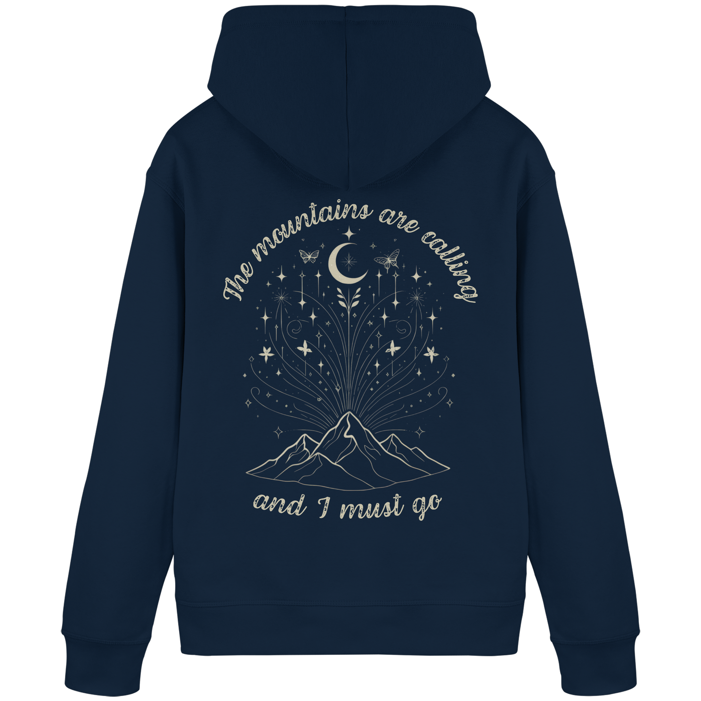 Hoodie aus 85% Baumwolle in Bio-Qualität: The mountains are calling-Kapuzenpullover für Frauen
