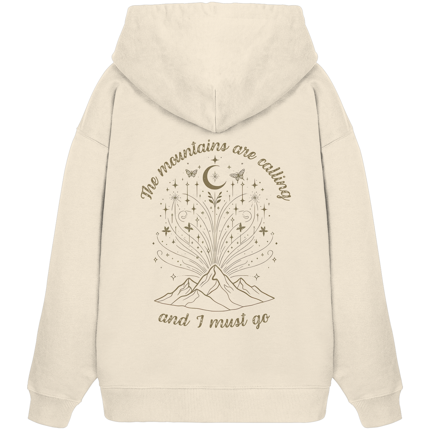 100% Bio Baumwolle Oversized Hoodie, Kapuzenpullover Frauen Wandern
