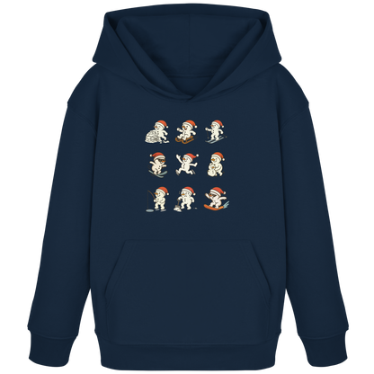 Kinder-Hoodie aus 100% Bio-Baumwolle mit 9 süßen Schneemännern - Kids Organic Hoodie