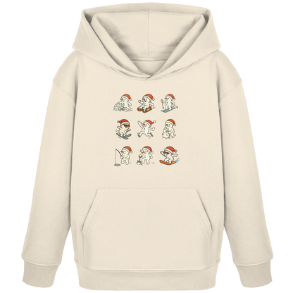 Kinder-Hoodie aus 100% Bio-Baumwolle mit 9 süßen Schneemännern - Kids Organic Hoodie