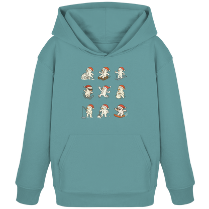 Kinder-Hoodie aus 100% Bio-Baumwolle mit 9 süßen Schneemännern - Kids Organic Hoodie