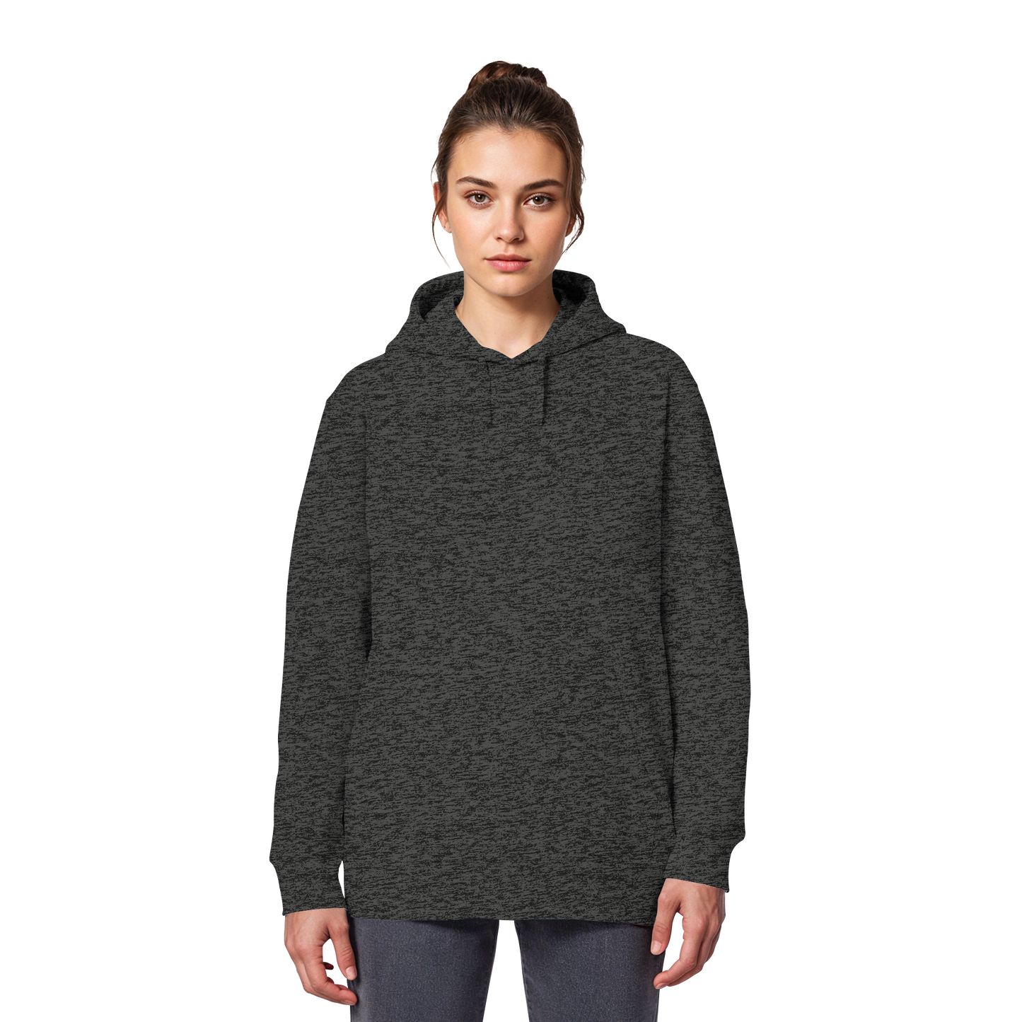 Sudadera con capucha confeccionada con un 85% de algodón orgánico y un símbolo navideño redondo - Sudadera con capucha básica orgánica