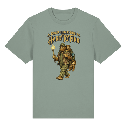 “A Dad Like Me Is Hard To Find” Funny Sasquatch Bigfoot T-Shirt for Dads, Retro Vintage Father’s Day Gift Idea – Organic Heavy T-Shirt