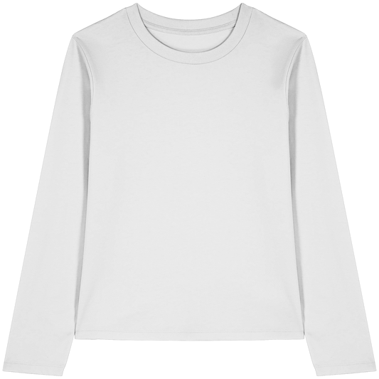 Camiseta de manga larga orgánica para mujer con símbolos navideños redondos dibujados a mano